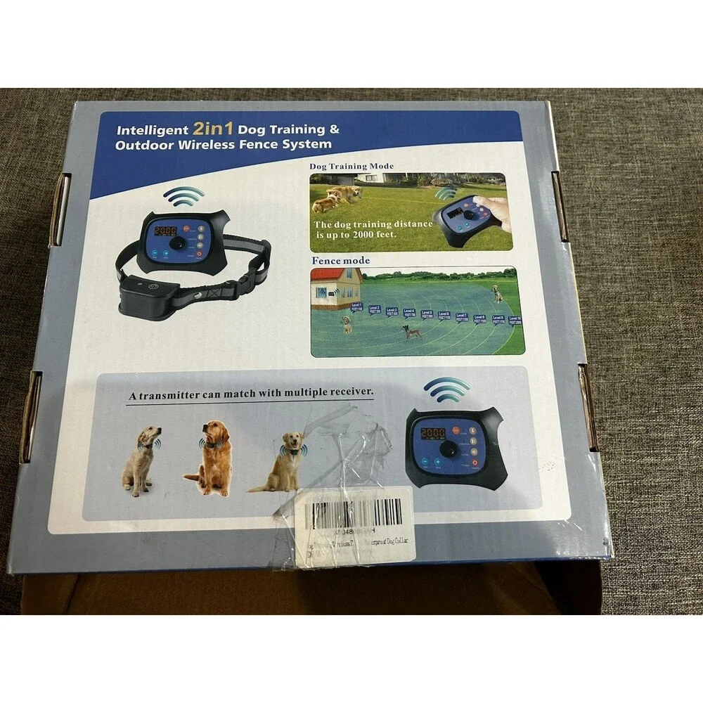 Intelligent 2 In 1 Dog Training Wireless Fence System KD660B Untested